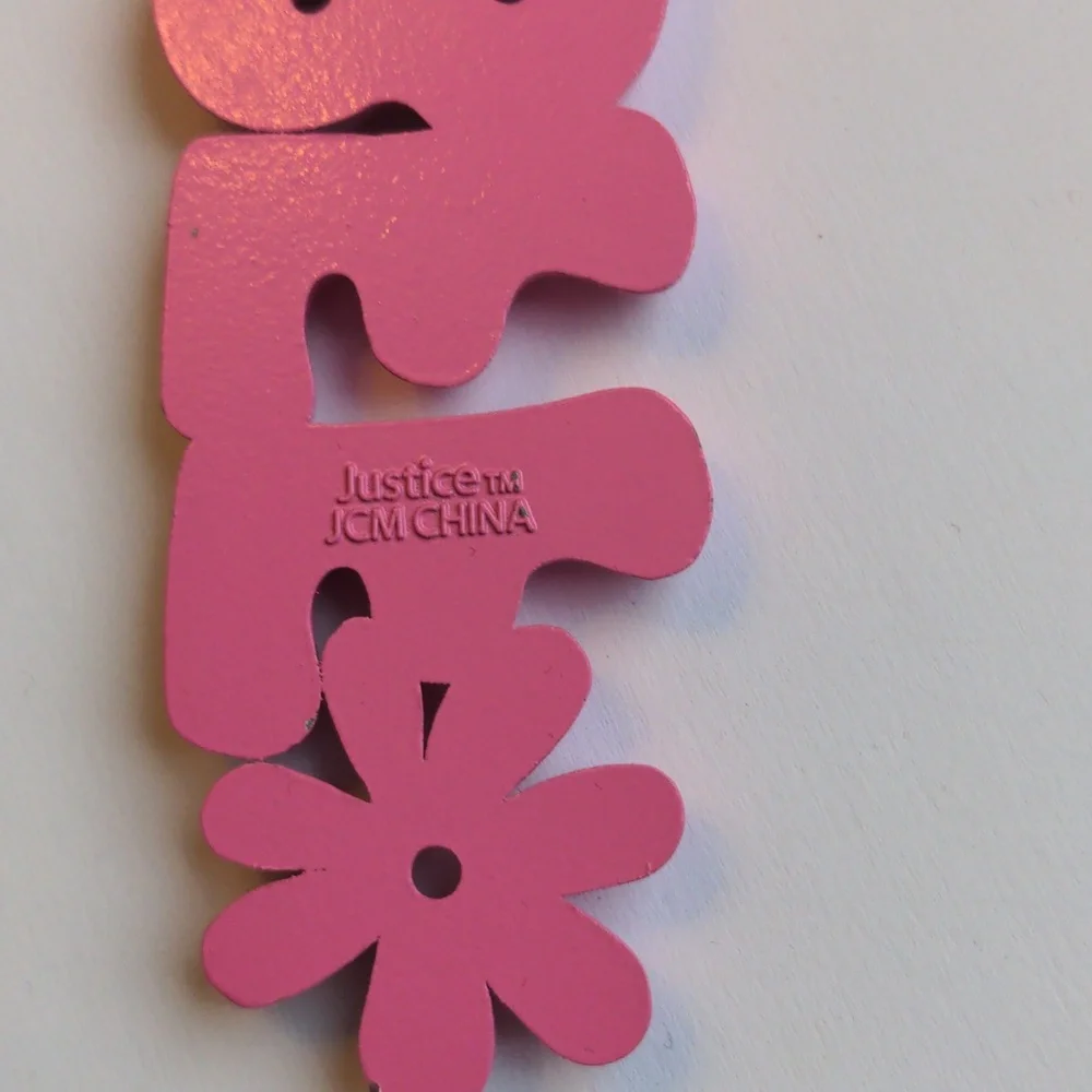 Pink Princess Peach Keychain Set  & Justice Metal keychain. Purse Fobs. New,